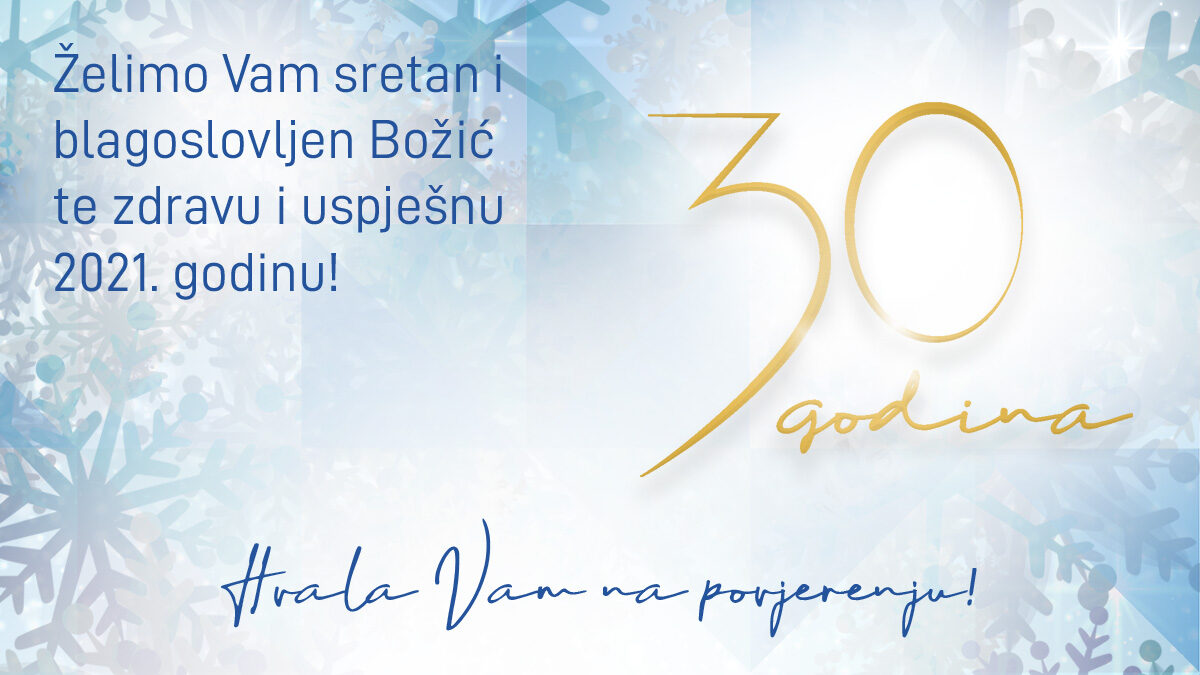 Želimo Vam sretan i blagoslovljen Božić te zdravu i uspješnu Novu godinu